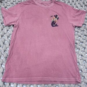 RVCA Men's Pink Graphic Tee with Mermaid Crest